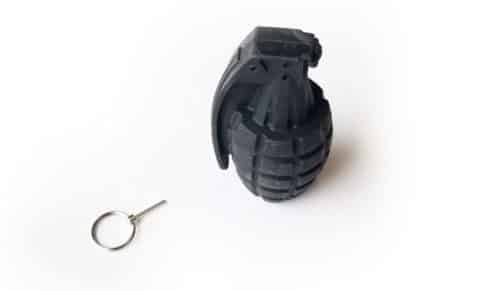 Rubber Dummy MKII Grenade removable pin steel core