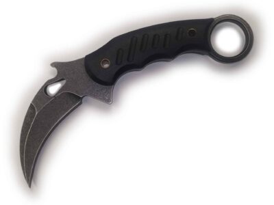 KARA008B FIXED KARAMBIT AUS-8 STEEL G10 GRIPS BLK