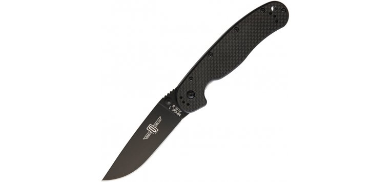 ONTARIO OKC RAT I CARBON FIBER LINERLOCK KNIFE BLACK