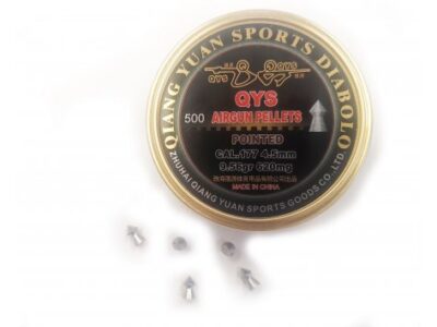 QYS AIRGUN PELLETS .177/4.5MM POINTED 500CT