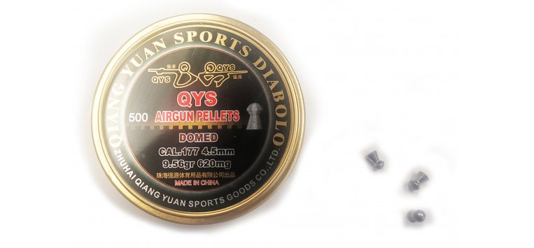 QYS AIRGUN PELLETS .177/4.5MM DOMED 500CT